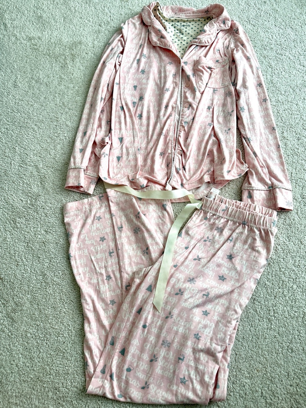 kathy ireland Pink and gray Pajama Set